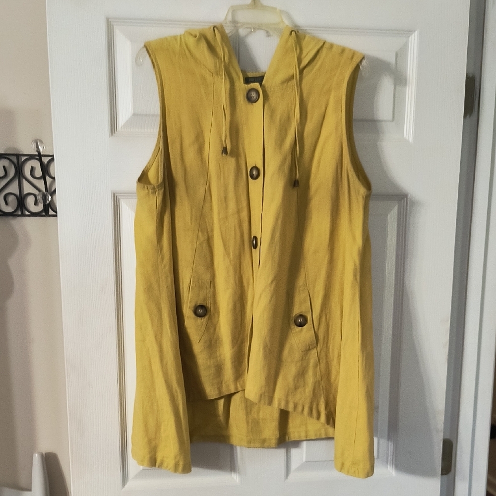 For Cynthia Yellow Hooded Vest